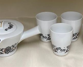 5pc Noritake MCM Teapot Tea Set Teapot: 4 x 7 x 6 in HxWxD