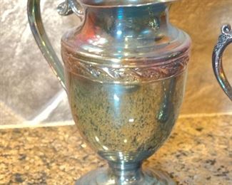 AS-IS 5pc WM Rogers & Son Spring Flower Silverplate Tea Set Largest 11x9 x 4.5in HxWxD