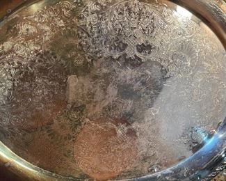 AS-IS 5pc WM Rogers & Son Spring Flower Silverplate Tea Set Largest 11x9 x 4.5in HxWxD