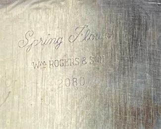 AS-IS 5pc WM Rogers & Son Spring Flower Silverplate Tea Set Largest 11x9 x 4.5in HxWxD