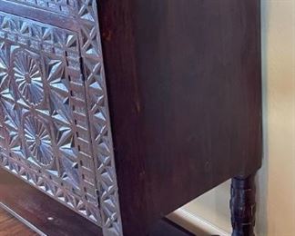 Rustic Hand-carved Console Cabinet 42.5 x 48 x 20.5 in HxWxD