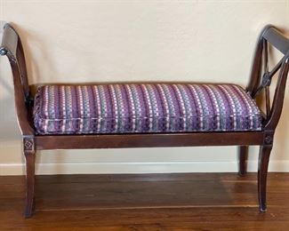 Mt Airy Padded Bench with Arms 34 x 54 x 18 in HxWxD
