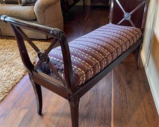 Mt Airy Padded Bench with Arms 34 x 54 x 18 in HxWxD