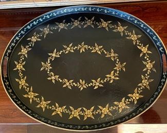 Heavy Bronze & Porcelain Centerpiece bowl w/ Tray Bowl: 10.75 x 16 in