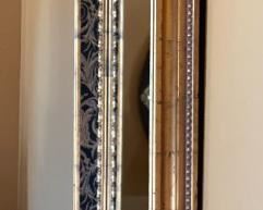 Gold & Fabric Frame Ornate Mirror 55 x 45 x 4 in HxWxD
