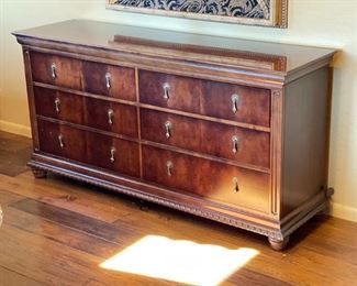 National Mt Airy Furniture 6 Drawer Double Dresser 34.5 x 68 x 19 in HxWxD