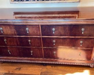 National Mt Airy Furniture 6 Drawer Double Dresser 34.5 x 68 x 19 in HxWxD