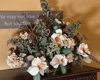 Large Faux Floral Centerpiece Decor Approx 38 x 26 x 22in