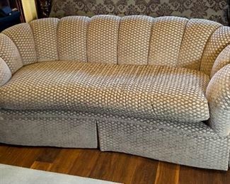 Shell Back Fabric Sofa Couch 32 x 84 x 37in HxWxD