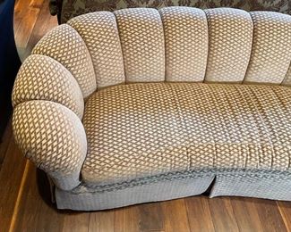 Shell Back Fabric Sofa Couch 32 x 84 x 37in HxWxD