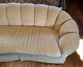 Shell Back Fabric Sofa Couch 32 x 84 x 37in HxWxD