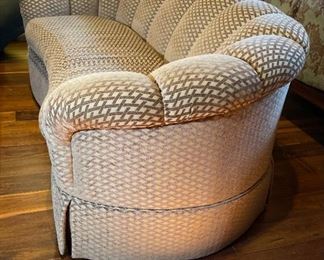 Shell Back Fabric Sofa Couch 32 x 84 x 37in HxWxD