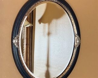 Uttermost Imperial Oval Mirror Black Crackle with Rust Glaze #1 32 x 26.5 x 1 in HxWxD