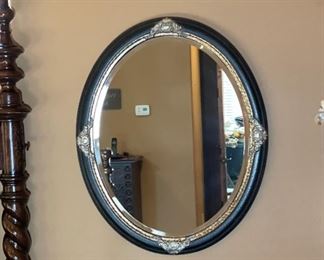 Uttermost Imperial Oval Mirror Black Crackle with Rust Glaze #1 32 x 26.5 x 1 in HxWxD