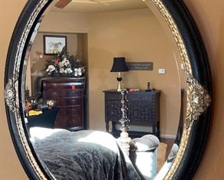 Uttermost Imperial Oval Mirror Black Crackle with Rust Glaze #1 32 x 26.5 x 1 in HxWxD