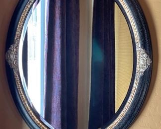Uttermost Imperial Oval Mirror Black Crackle with Rust Glaze #2 32 x 26.5 x 1 in HxWxD