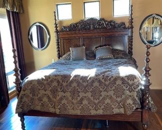 Thomasville Ernest Hemingway King Quintillia Poster Bed Mahogany 88 x 83x89 in HxWxD