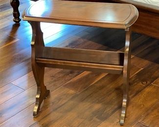 Dark Wood Magazine Rack Side Table 24 x 24 x 12 in HxWxD