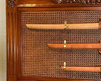 3 Samurai Swords on Display 28 x 48 x 1.5 in HxWxD