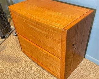 2 Drawer Lateral File Cabinet OAK 29 x 19.5 x 23.75 in HxWxD