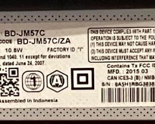 Samsung BD-JM57C Blu-ray DVD Player