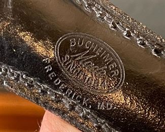 Bucheimer Vintage Black Leather Flat Slapjack Blackjack #5 6.5in Long