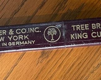 Antique Boker Tree Brand King Cutter Straight Razor Box: 6.5x1x.5in HxWxD