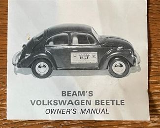 EMPTY Jim Beam Volkswagen Beetle Decanter 6x5x15in HxWxD