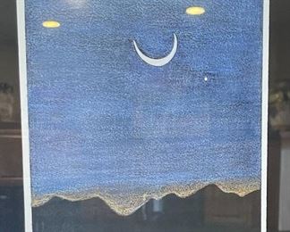 Crescent Moon over Mountains Framed Print Frame: 17.5x14.5in HxWxD