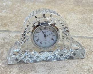 AS-IS Waterford Crystal Clock 2 x 4 x 1.5 in HxWxD