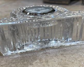 AS-IS Waterford Crystal Clock 2 x 4 x 1.5 in HxWxD