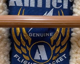 Weathered Antler Flight Jacket Sheepskin Shearling XL