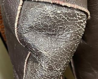 Weathered Antler Flight Jacket Sheepskin Shearling XL