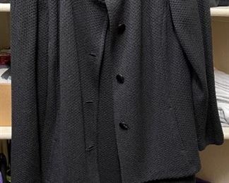 St. John Caviar Black Knit Suit Size: 16