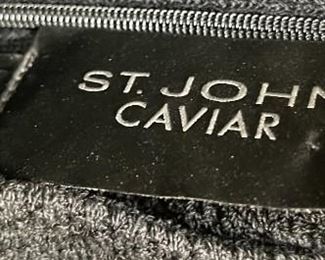 St. John Caviar Black Knit Suit Size: 16