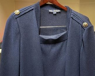 St. John Basics Knit Jacket & Skirt Size: L