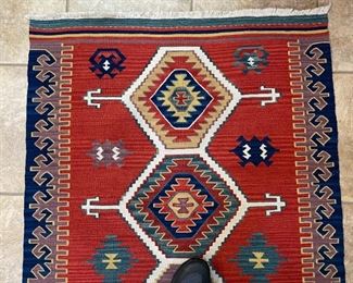 Lg Hand Knotted Peruvian rug 61 x 38.5