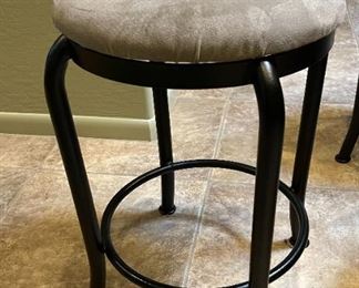 4pc Swivel top Microfiber Iron Frame Stools 25.5in H x 17in Dia