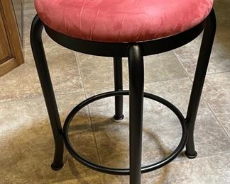 4pc Swivel top Microfiber Iron Frame Stools 25.5in H x 17in Dia