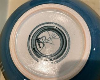 3pc James Brooke Studio Pottery Plate, Pitcher, Bowl Set Plate: 12.75 x 12.75