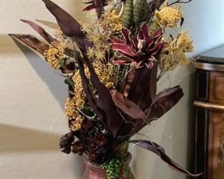 Lg Ceramic Faux Plant Decor Pot: 28 inches high