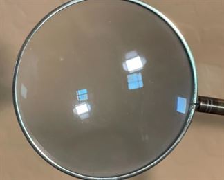 Brass Adjustable Desk Magnifying Glass 10x12x5in HxWxD