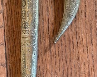 2pc Middle Eastern Jambiya Dagger Knife Set Khanjar Lebanon Knife 20in Long & 11.25in long