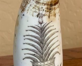 Faux Ship Tamar 1861 Scrimshaw Whale Tooth 6in H