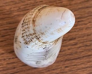 Faux Ship Tamar 1861 Scrimshaw Whale Tooth 6in H