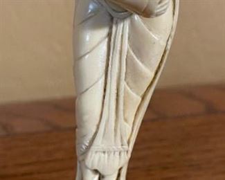 AS-IS 2pc Faux Ivory Statues 8.75in H