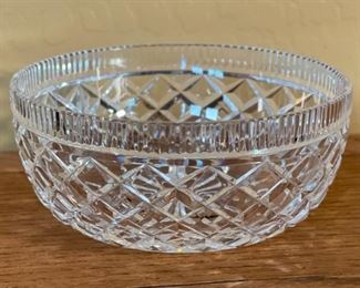 8in Waterford Crystal Diamond Pattern Bowl 3.5in H x 8in Diameter