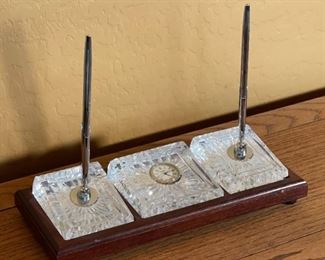 Waterford Crystal Executive 2 Pen Desk Set 10x12x5in HxWxD