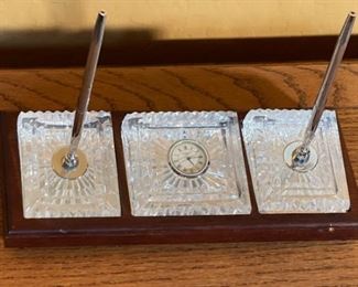 Waterford Crystal Executive 2 Pen Desk Set 10x12x5in HxWxD