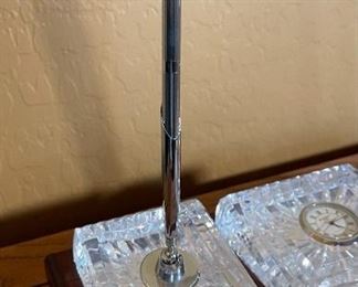 Waterford Crystal Executive 2 Pen Desk Set 10x12x5in HxWxD